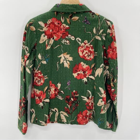 Koret 100% Cotton Floral Cottagecore Granny Core Button Front Blazer Size Medium - Picture 6 of 9